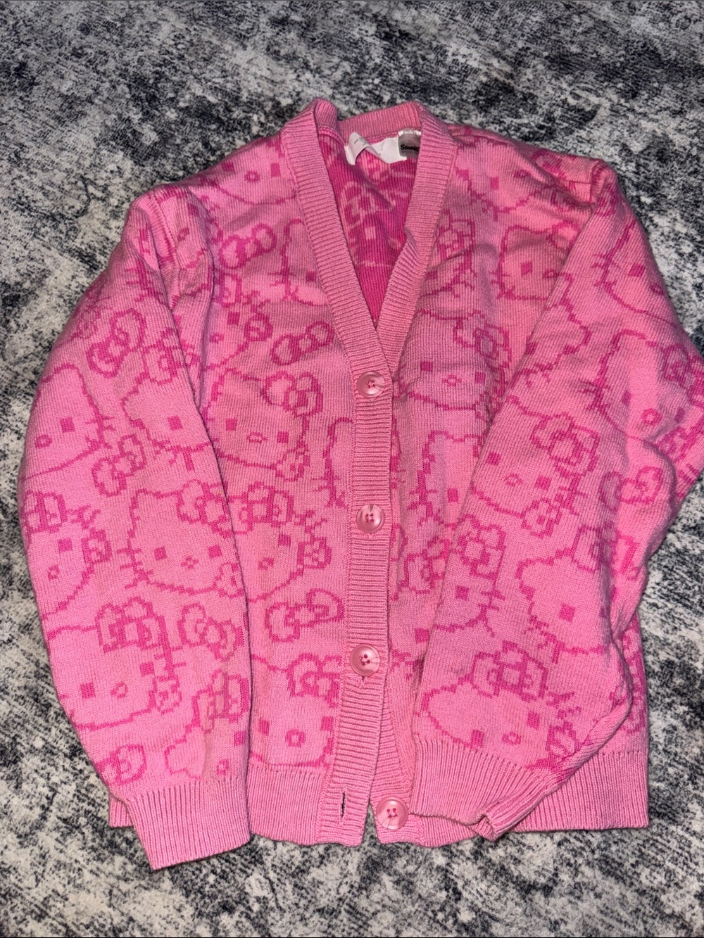 H&M Sanrio Pink Hello Kitty Jacquard Knit Cardigan (size 8/10)